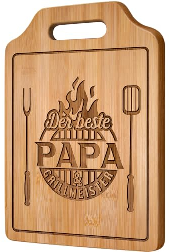 Giftasy Geschenke für Papa - Graviertes Bambus Schneidebrett, Papa Geschenk Geburtstag, Geburtstagsgeschenk, Vatertag, Vatertagsgeschenk