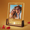 Spotify LED Acrylglas mit Foto Bilderrahmen Personalisiertes beleuchteter LED-Rahmen mit Holzständer, Song cover Acryl Glasbild mit Foto Geschenke zum Jahrestag, Geburtstag, Valentinstag