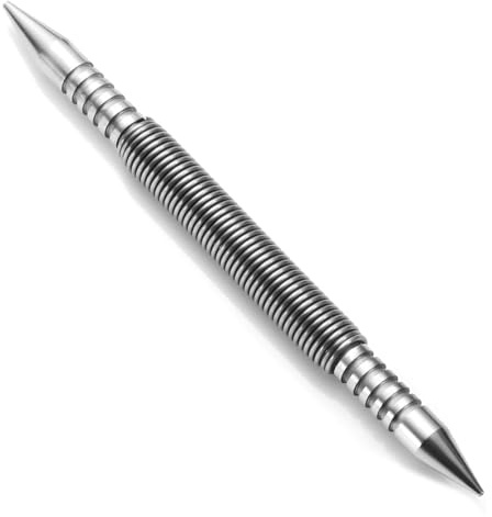 One Piece Durable Dual Head Nail Setter Hammerless Nail Set Tool Practical Double Head Nail Punch Useful Double Spring Nails Setter for Wood Door Hinge Removal