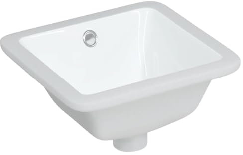 Einbauwaschbecken aus Keramik, Rechteckig Waschbecken, Handwaschbecken, Einbaubecken, Aufsatzwaschbecken, Waschtisch, Hand Waschschale für Badezimmer & Gäste-WC, 30,5x27x14 cm
