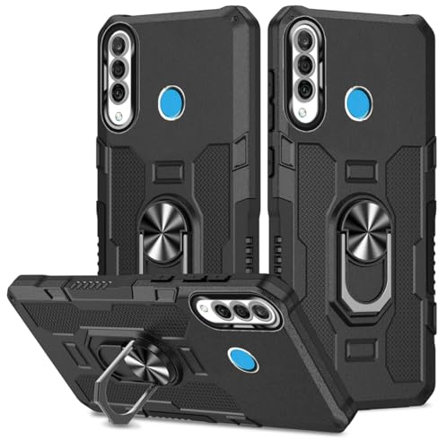 Sidande Handyhülle Für Huawei P30 Lite/Nova 4E/Honor 20S MAR-LX1M Hülle, Robuste Ständerhalterung mit eingebautem Magnet-Autohalterung Stoßfeste Kamera Schutzhülle für Huawei P30 Lite Schwarz