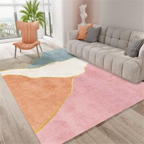 Xiaosua Tapis De Sol Enfant Tapis d'extérieur Rose Tapis d entrée XXL 50x80CM Tapis au Design Minimaliste Moderne Doux et Lavable