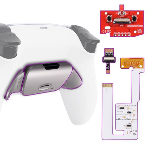 eXtremeRate Rise V3 Remap Kit Programmabile per ps5 Controller,Palette Metallo Tasti Aggiuntivi Back Button Paddles Cover Posteriore per ps5 Joystick BDM-030/040/050-Senza Controller-Bianco