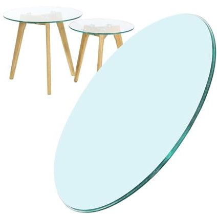 Protection de table ronde en verre transparent pour table de jardin (76,2 cm)