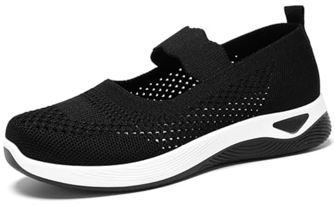 WDRHC Scarpe Slip-On Donna Estate - Loafers Leggeri e Traspiranti, Antiscivolo & Imbottiti, Scarpe Casual Punta Tonda per Il Pendolarismo, Blu/Rosa/Nero/Cachi/Viola, Taglia 36-42