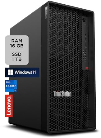 Lenovo - Workstation Desktop ThinkStation P2 Tower, PC Fisso Ufficio con Windows 11 Pro, Intel Core i7-14700, RAM 16GB DDR5, 1TB SSD NVMe - Computer con Espandibilità PCIe