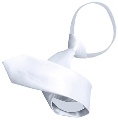 Hrtyvhin Klassische Weiße Reißverschlusskrawatte Für Hemd Hemd Accessoire Vorgebundener Weißer Seidenkrawatte Für Hochzeit Und Formelle Party