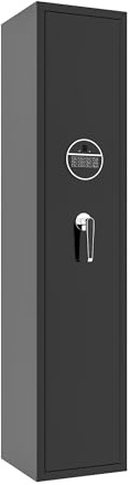 LULUWA Armoire pour fusils et pistolets, accès rapide, adapté pour ranger des armes longues et des munitions (noir et pour 5 armes longues)