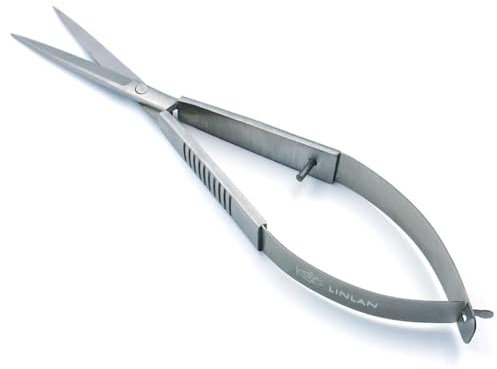 LINLAN Aquatic Plant Spring Scissors with Protective Sheath, Precise Trimming Tools, Stainless Steel with Top Rebound Feel for Aquatic Ferns & Microsorum Pteropus in Planted Tanks