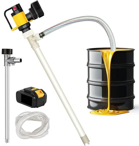 moupeaktain Electric Fuel Transfer Pump, 1000W Cordless Liquid Barrel Pump Includes 93cm Tube + Wire Hose, 7m Lift, 10-130l/Min Flow, For Diesel,Lubricants,Water,Slightly Viscous Liquid,ALL-SS