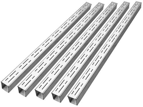 Wzmazingly Canaleta De Desagüe Exteriores Paquete De 5 Rejilla De Drenaje De Canal Estrecho, Kit Canal De Drenaje De Acero Inoxidable De 100cm De Largo, Para Jardín Patio, Cortable(3.5x3cm)
