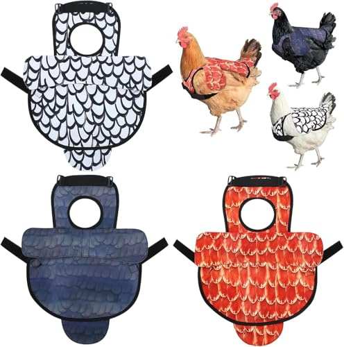 JDIEOQA 3 Pcs Hühnersattel Verstellbare Riemen Huhn Weste, Wasserdichte Atmungsaktive Sattel Hühner, Hühnerrücken Und Seitenschutz Wiederverwendbare Geflügelfederschutz Zubehör für Kleine