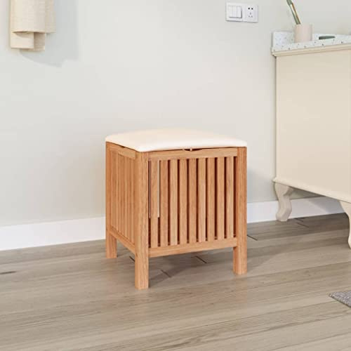 Générique Tabouret de Salle de Bain 40,5x40x52 cm Bois Massif de Noyer,Maison & Jardin, Produits ménagers, Produits de blanchisserie, Paniers à Linge, Brun (Poids 5.05KG)