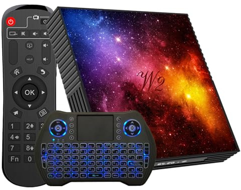Android 12 TV Box, 4GB RAM 64GB ROM, with Mini Keyboard, Dual-Band WiFi 2.4G/5G & BT 4.2, Supports 4K UHD/3D Playback, Includes HDMI 2.0 and USB 2.0 Ports