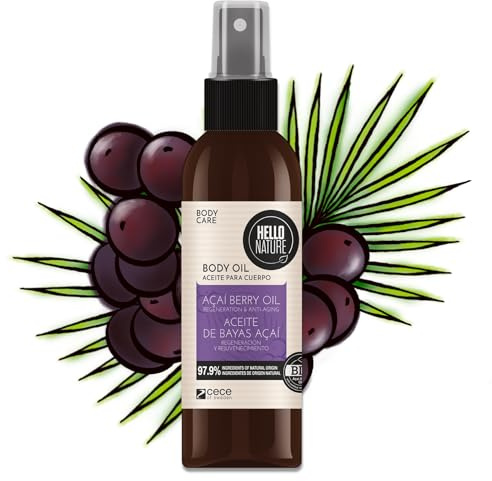 P-Beauty Naturkosmetik Körperöl mit Acai Öl - Veganes Body Oil für Gesicht & Körper - Pflegeöl für trockene & sensible Haut feuchtigkeitsspendend, regenerierend (1x130ml)