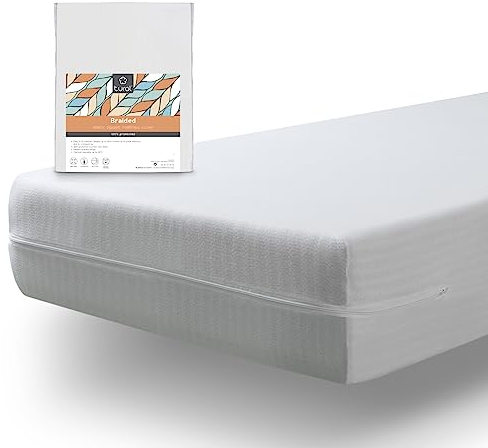 Tural Housse de Matelas (Lot de 2) 90x190/200cm Elastique et Résistant avec Fermeture Éclair Certifié Oeko-TEX Réglable Blanc