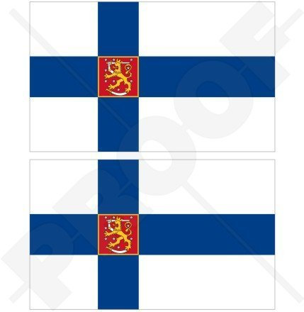 FINNLAND Finnische National Flagge, SUOMI 100mm Auto & Motorrad Aufkleber, x2 Vinyl Stickers