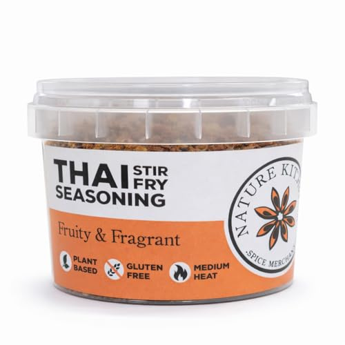 Nature Kitchen Thai Stir Fry Seasoning 55g Medium Heat, Hand Blended Thai Spice Mix with Lemongrass Garlic, Gluten Free, Vegan Seasoning for Noodles, Vegetables, Curries and Wok Cooking