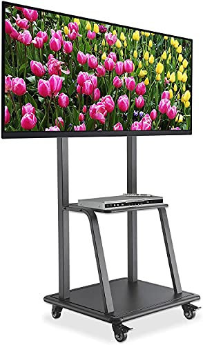 Manhattan TV & Monitor Mount, Trolley Stand, 1 screen, Screen Sizes: 37-100, Black, VESA 200x200 to 800x600mm, Max 150kg, LFD, Lifetime Warranty