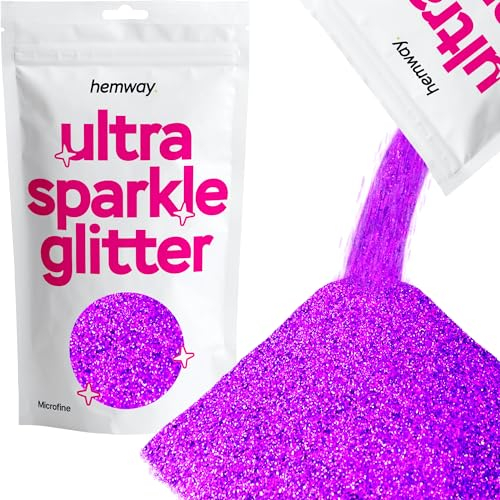 Hemway (lila Holographic) MICROFINE- Premium-Multi Purpose Glitter 1/256 .004 0,1mm 100 Mikron Staub/Pulver 100g Einzigartige Farben für die Verwendung mit Handwerk Weinglas-Kunst-DIY Dekoration