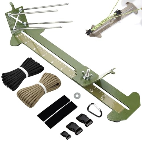 KOKKOYA Paracord Jig Tools Bracelet Making Kit Accessories Adjustable Paracord Jig Kit with 2 Cords and 3 Buckles Bracelet Adjustable Length 4 to 13 (Army Green)