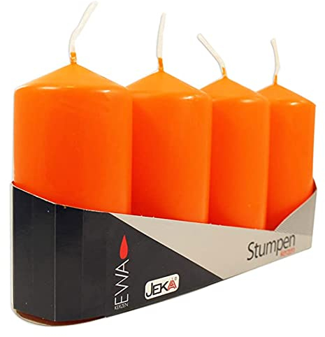 Ebersbacher Kerzenfabrik GmbH 3er Pack Stumpenkerzen orange Größe (Ø x H): ca. 50 x 100 mm (3 x 4 Stück)