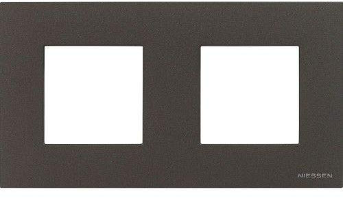 CABLEPELADO Marco compacto para 2 elemento Niessen Zenit | Marco de 2 elemento y bastidor | N2272AN | 85x170 mm | Apto para superficie y empotrar | Color Antracita | 2 Elementos