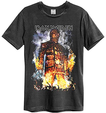 Amplified The Wicker Man Iron Maiden Album Art Charcoal XS T-Shirt