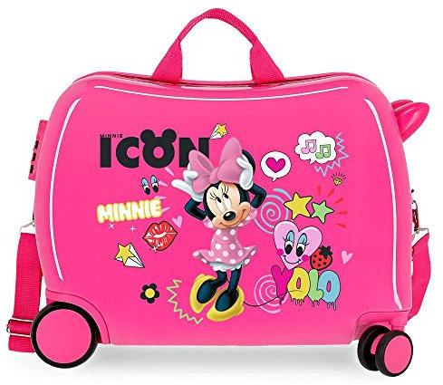 Disney Enjoy Minnie Icon Valise Enfant Rose 50x38x20 cms Rigide ABS Serrure à combinaison 34L 2,3Kgs 4 roues Bagage à main