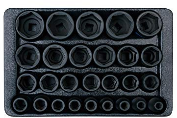 KING TONY 9-4427MP Impact Socket Set For Trolley, 1/2 Inch Drive, 6 Point, 27 Pieces