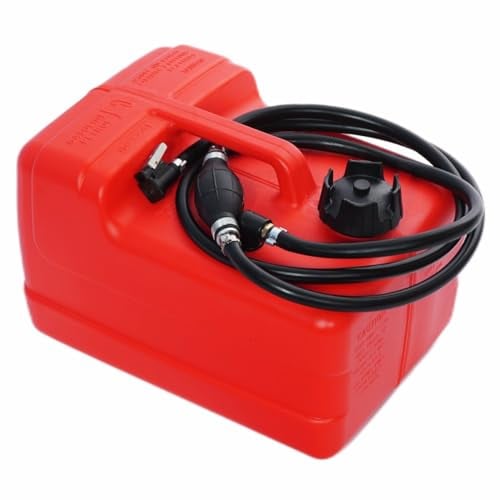 HIBO 11.3L Kraftstofftank-Set für Außenbordmotoren - Suzuki/Johnson/Evinrude - Inklusive bewaffnetem Kraftstoffschlauch, geeignet für Honda, langlebiger Kunststoff, Benzintank, sofort einsatzbereit