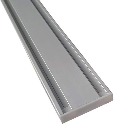 Vorhangschiene Aluminium - Silber 2 Lauf 330cm (90cm + 2x120cm) - Flache Gardinenschiene (7mm) - inkl. Vorhanggleiter