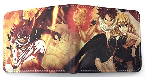 WANHONGYUE Cartoon Anime Brieftasche Geldbörse Herren Kunstleder Geldbeutel Wallet Bifold Münzfach Karten Geldtasche Fairy Tail
