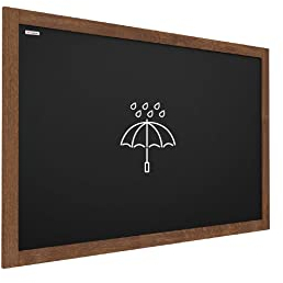 ALLboards Kreidetafel Wasserfest mit lackiertem Holzrahmen 90x60cm, Schwarz, Schreibtafel, Kreide