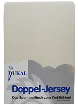 Dukal | Spannbettlaken für Laufgitter Krabbelgitter Laufstall | 100x100 cm | aus hochwertigem DOPPEL-Jersey | 100% Baumwolle | Farbe: creme