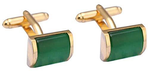 Hinleise Manschettenknöpfe für Herren, Jade-Opal, Kupfer, mit Manschettenknöpfen, Box für Anzug, Hemd, Business, Hochzeit, Festival, Geburtstag, Abschlussfeier