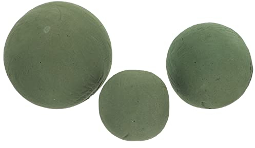 DOITOOL Steckschaum Kugeln Blumenschaum Steckschwamm Mooskugeln Moosbälle 3pcs Kugelform Blumenschwamm Steckmos Trockenblumen Steckmasse für Frischblumen Kunstblumen Hochzeit Weihnachten Deko