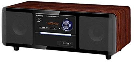 tuzhi CD Players Wooden CD Player with FM Radio USB Remote Control Integrated DVD/CD Player Combo Bluetooth Radio Microphone Input AUX Bedroom Speaker