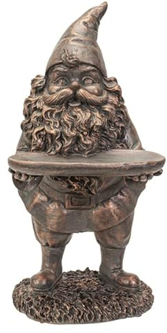 Pacific Giftware Freundlicher Gartenzwerg mit Tablett bietet Seine Dienste an | Zwerg Figur Garten Deko