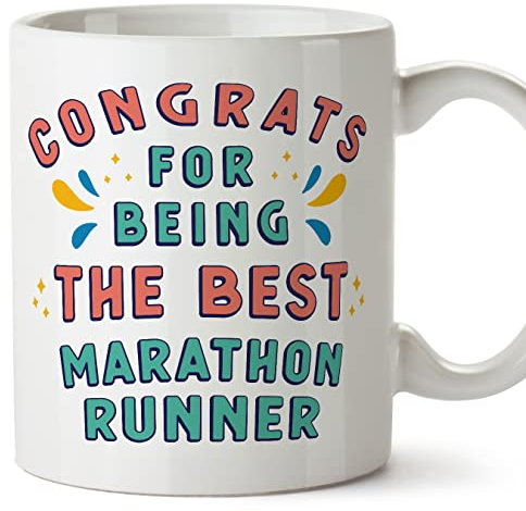 MUGFFINS Marathon Runner Mug - in English - Congrats for Being The Best - Funny Gift for Colleagues - Ceramic 11oz Mug