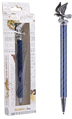 Penna Harry Potter, penna a sfera, penne collezionabili, bacchetta, case di Hogwarts, idea regalo (Corvonero)