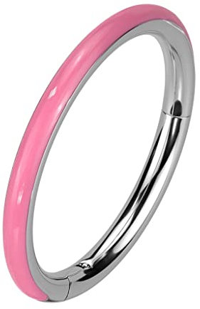 viva-adorno Segment Ring Clicker Scharnier Titan G23 Leuchtet im Dunkeln Nase Ohr Lippe Piercing Z561, Neon Pink / 1,2 x 8mm
