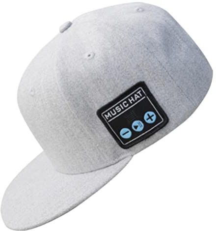 Alomejor Baseball-Mütze mit Bluetooth-Lautsprecher, Stilvolle Mütze für Männer, Frauen, Outdoor-Sport, Fitness (Grau-weiß)