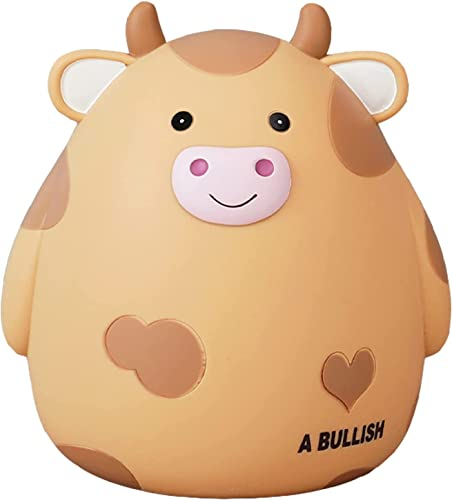 Kuh Sparschwein, Kawaii Münzschwein Hohe Kapazität Sparschwein Geschenk, Spardose Kinder Geschenk, Passend für Jungen Mädchen Zimmer Dekoration Geburtstagsgeschenk (Gelb)