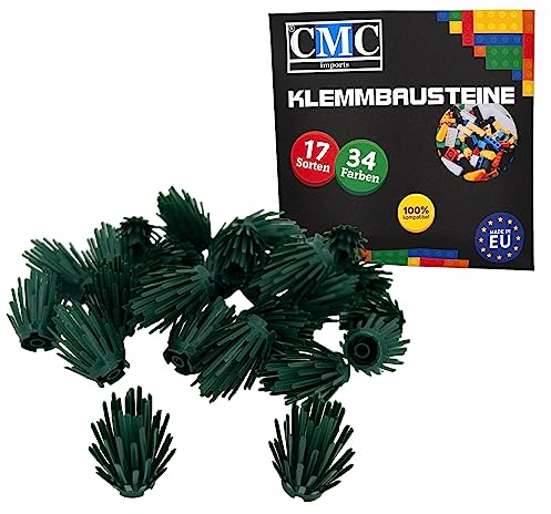 CMC imports 10 x Strauch Pflanze Busch Klemmbausteine vers. Farben zur Auswahl Hecke Bausteine Noppensteine (Moos Grün / 484)