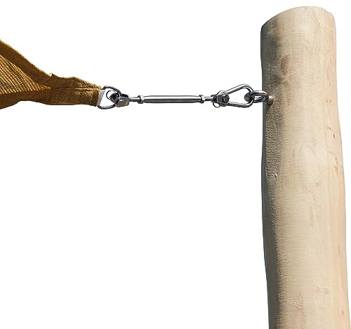 Toldoro® 3m Sonnensegelmast aus Holz (Robinie) mit Fester Öse Ø110-140mm / Sonnensegel Mast/Pfosten für Sonnensegel inkl. Befestigungs-Set