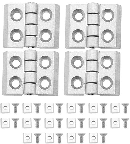 4 Stück 3030 Flexibles Scharnier Aluminiumprofilscharniere Aluminiumprofil Türklappenscharnier Zubehör für DIY-Projekte Türrahmen Industrierahmen