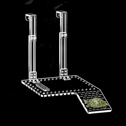 QeeHeng Turtle Basking Platform, Acrylique Turtle Basking Platform Super Light Transmission Turtle Habitat avec étagère à Grimper Turtle Tank Accessoire pour Petits Reptiles Aquatiques (XL)