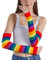 Ruarby Fingerlose Handschuhe Mit Bunten Streifen Für Damen Modische Armstulpen Weihnachtsfeier Dekorative Regenbogen Handschuhe Für Teenager Mädchen Fingerlose Handschuhe Kostümzubehör Partyzubehör