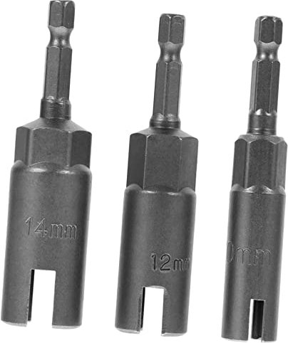 Homoyoyo Lot De 3 Tournevis à Écrou à Oreilles 1/4 Embout Papillonné, Douilles 80xh10mm-12mm-14mm, Compatibles Perceuse Sans Fil Pour Boulons Et Vis à Œil, Usage Professionnel Et Bricolage